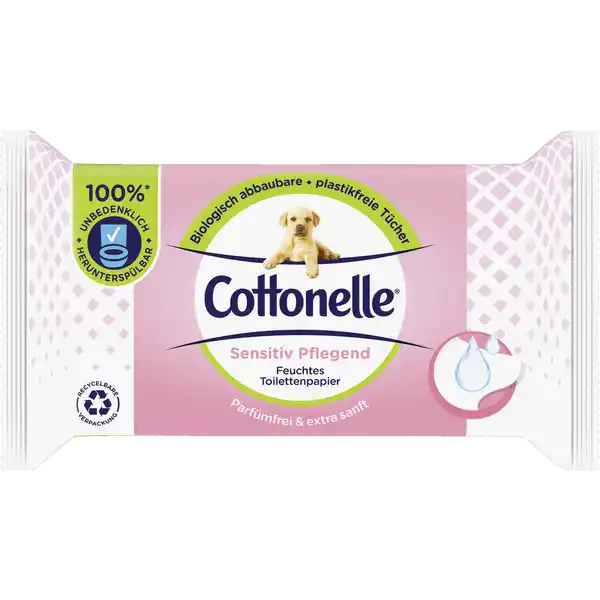 Sensitiv pflegend feuchtes Toilettenpapier