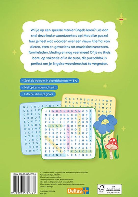 Deltas - Woordzoekers - Boek - Ik leer Engels - Puzzelboek