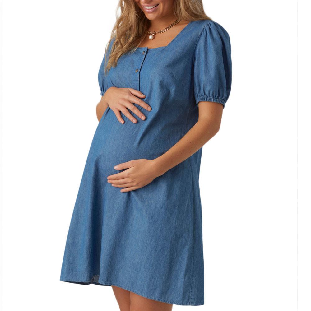 Mamalicious Robe de Grossesse Bleu Femme Mamalicious 20018407