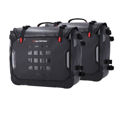 Sacoches cavalières SW-MOTECH SysBag WP L/L (27-40 litres x 2) complet avec support - Noir