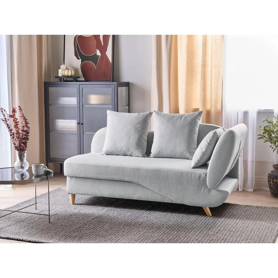 MERI II - Chaise longue - Lichtgrijs - Rechterzijde - Fluweel