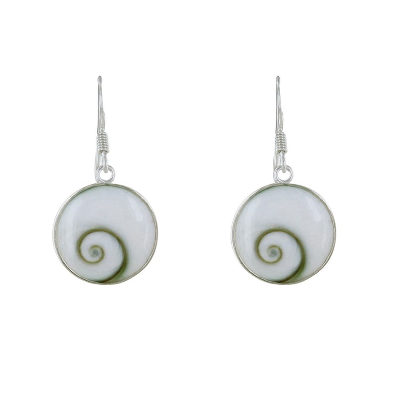 Boucles d'Oreilles Argent Petit Crochet Grand Oeil de Sainte Lucie Rond