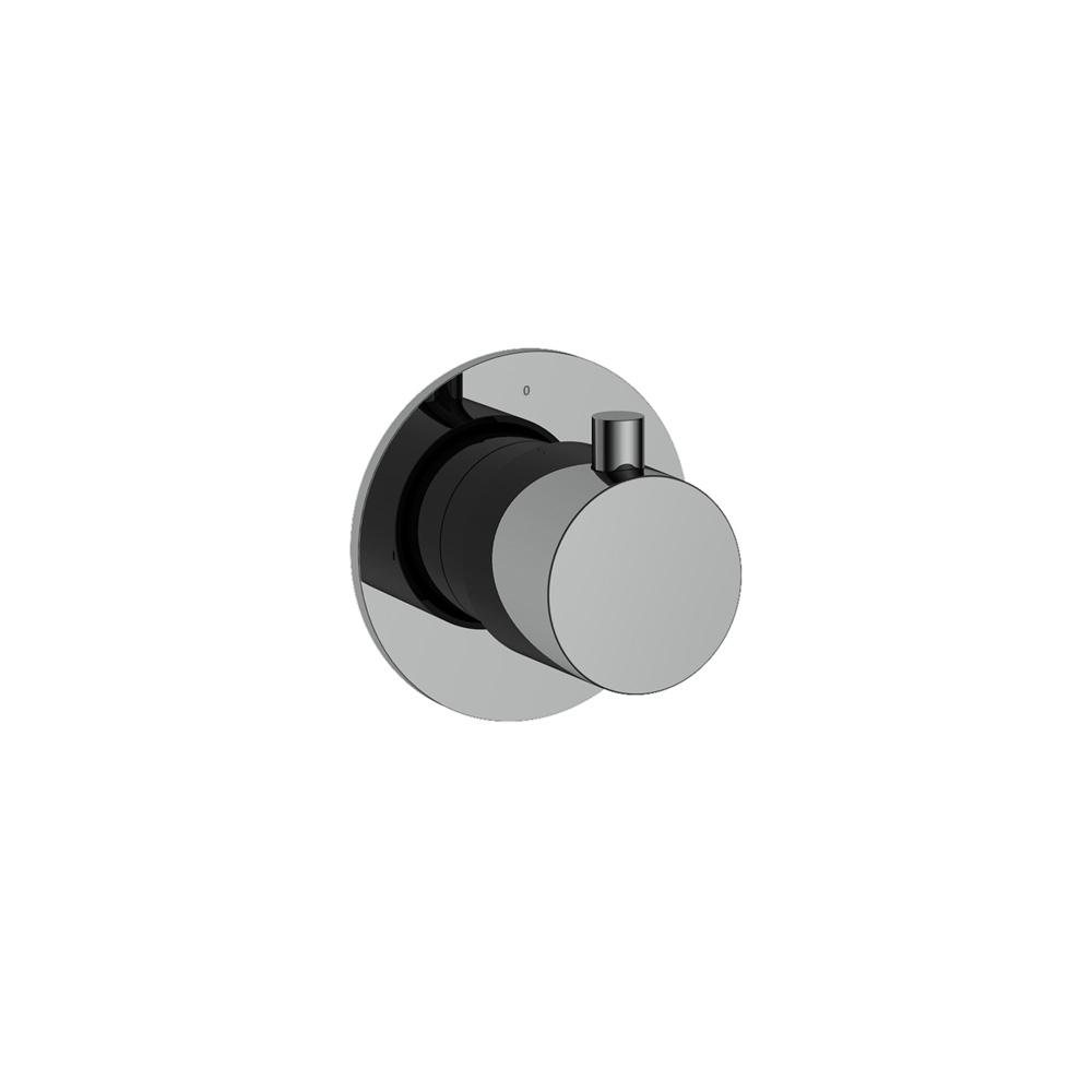 Hotbath Cobber Afbouwdeel Thermostaat met 1 stopkraan Zwart Chroom CB010