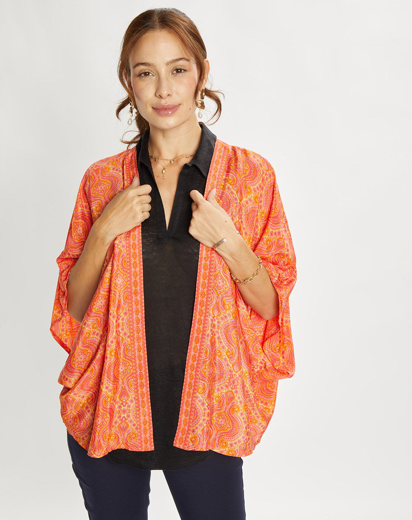 Lauren Vidal Kimono en Soie mélangée Sasha sunny