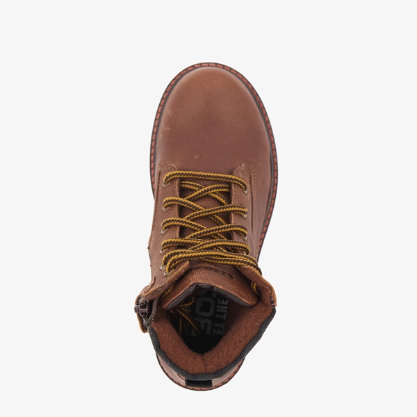 Braqeez leren jongens veterboots donkerbruin