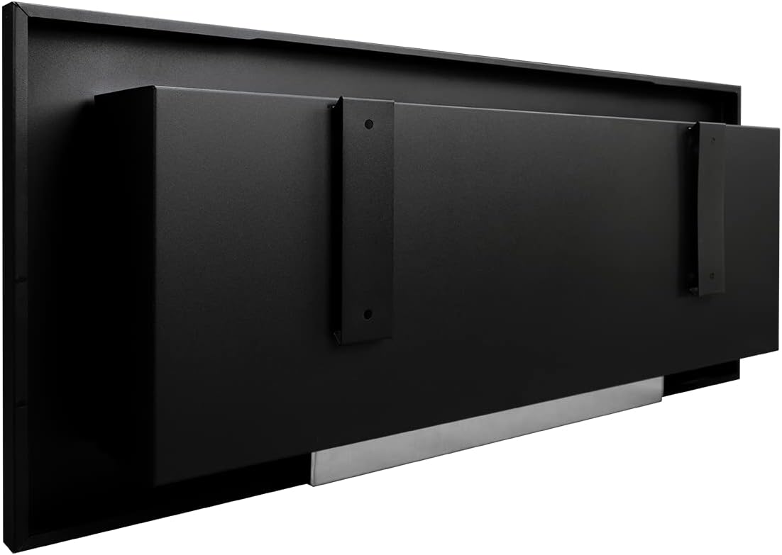 Divina Fire Kamin Wandkamin oder Einbaukamin Livorno schwarz L 90 x B 12 x H 40 mit Glas