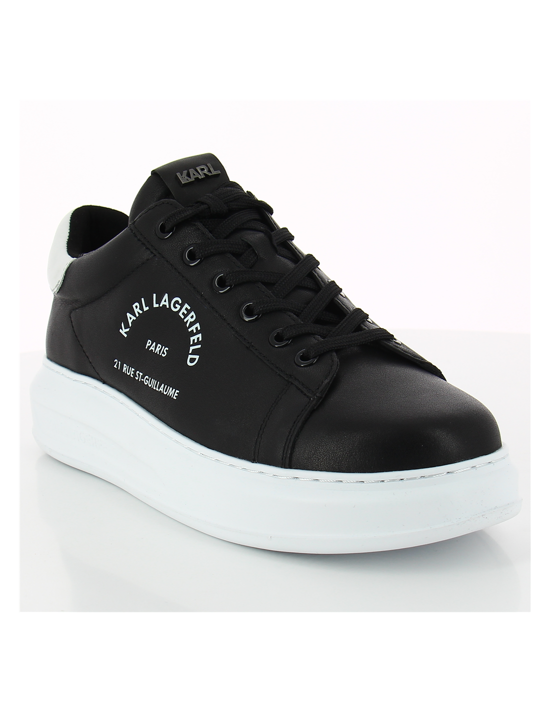 karl lagerfeld baskets de ville homme kapri mens maison karl lace cuir noir/blanc