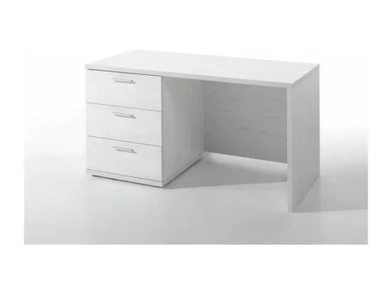 Bureau robuste pour enfant avec 3 tiroirs collection OLGA coloris blanc effet bois.