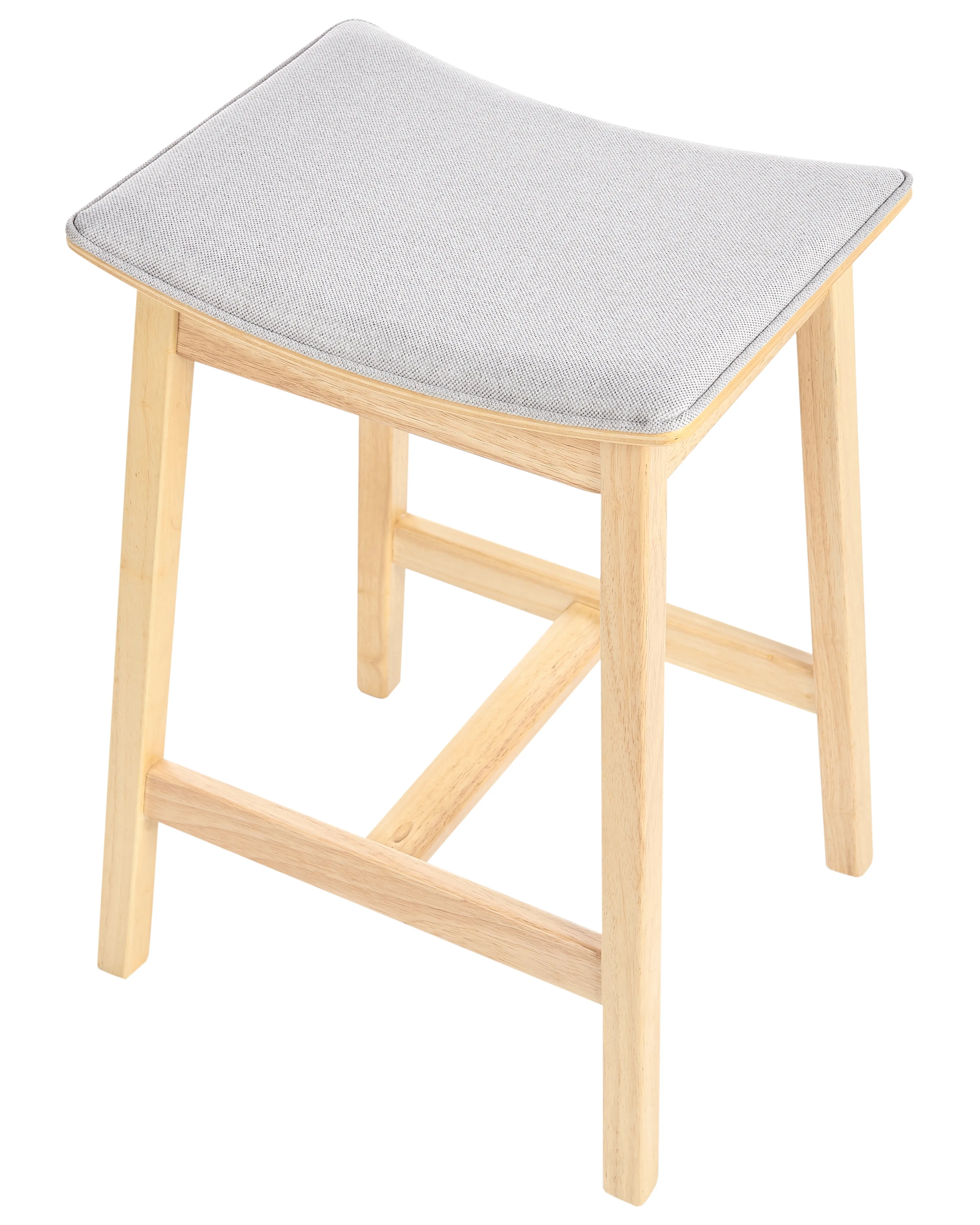 Set van 2 barkrukken DIXON Hout Lichtbruin/grijs