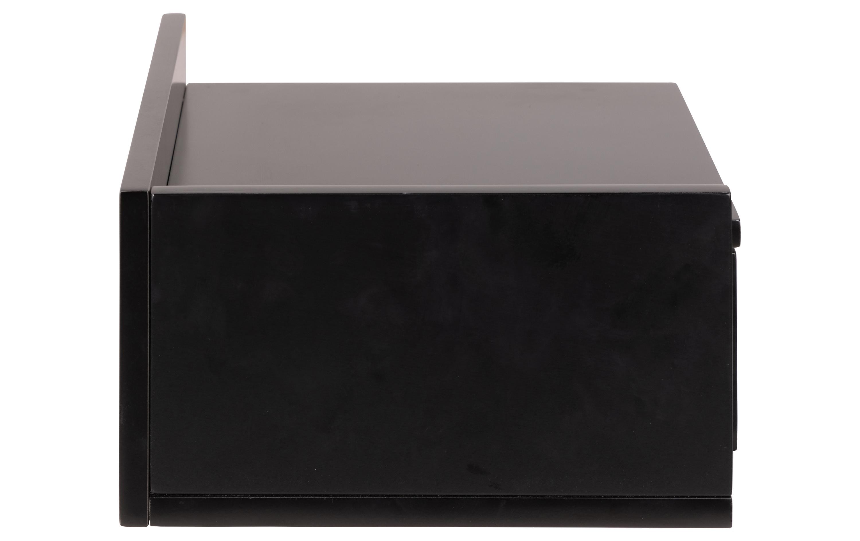 Nachttisch Ashlan 40 cm x 16.5 cm, Schwarz glanzBeistelltisch