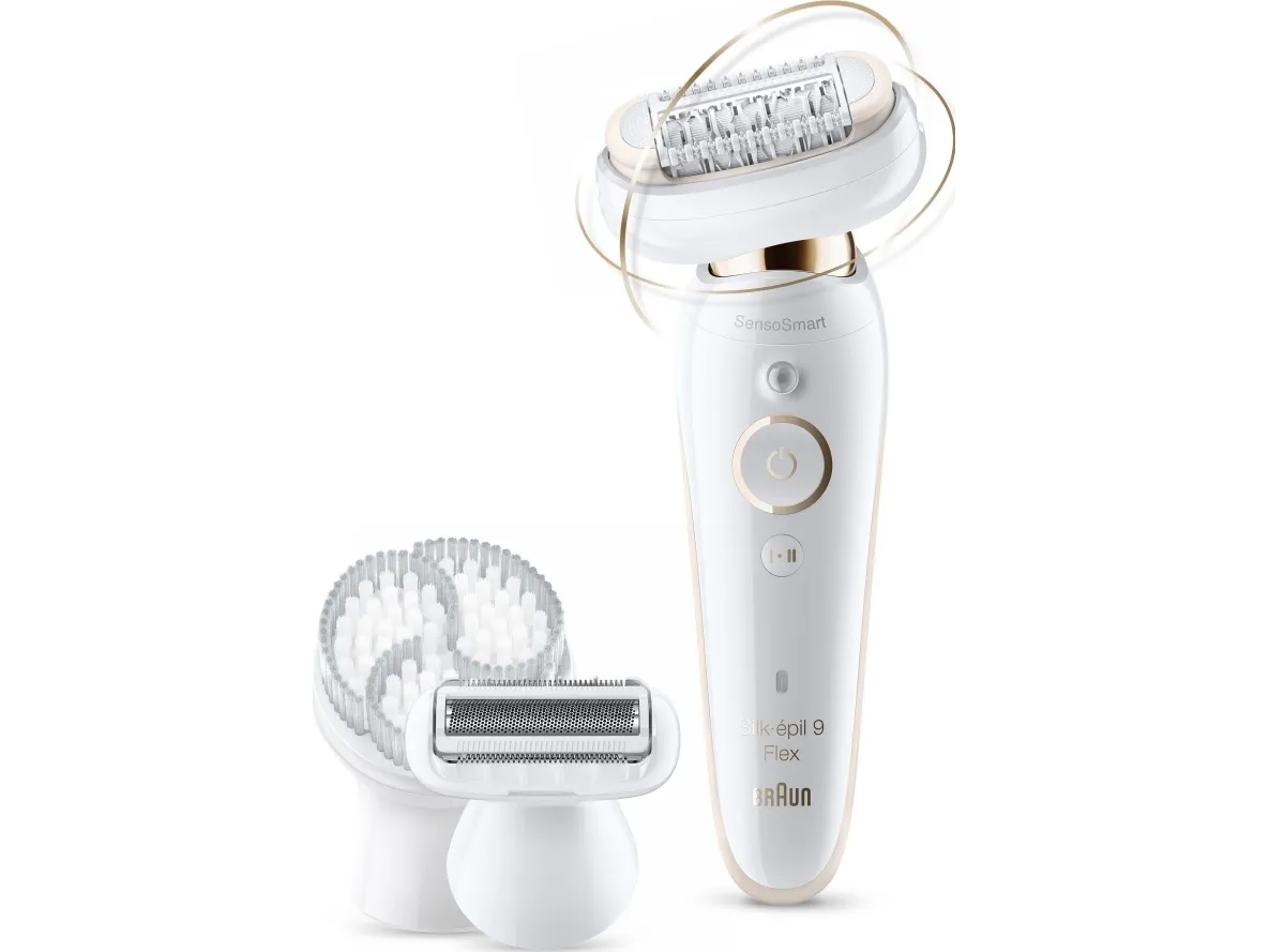 Braun Silk-épil 9 Flex 9-030 3D, Lyserød, Hvid, 40 pincetter, MicroGrip, Armhule, Bikini, 0,5 mm, Batteri