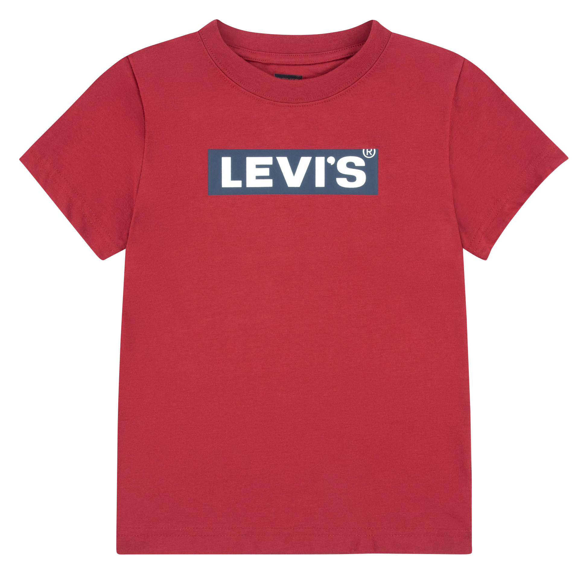 Tee-shirt droit col rond en coton mélangé | Rouge