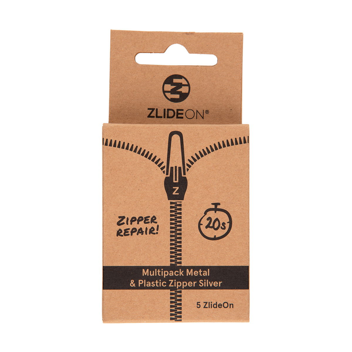 ZlideOn Multipack Plastic & Metal Zipper (Silver)