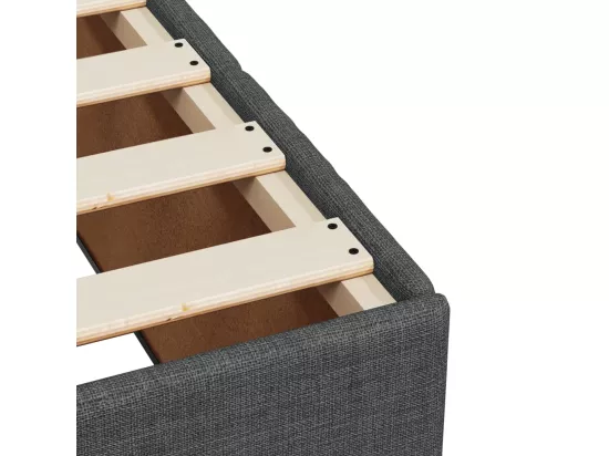 Sommier à lattes de lit avec matelas Gris foncé 160x200cm Tissu