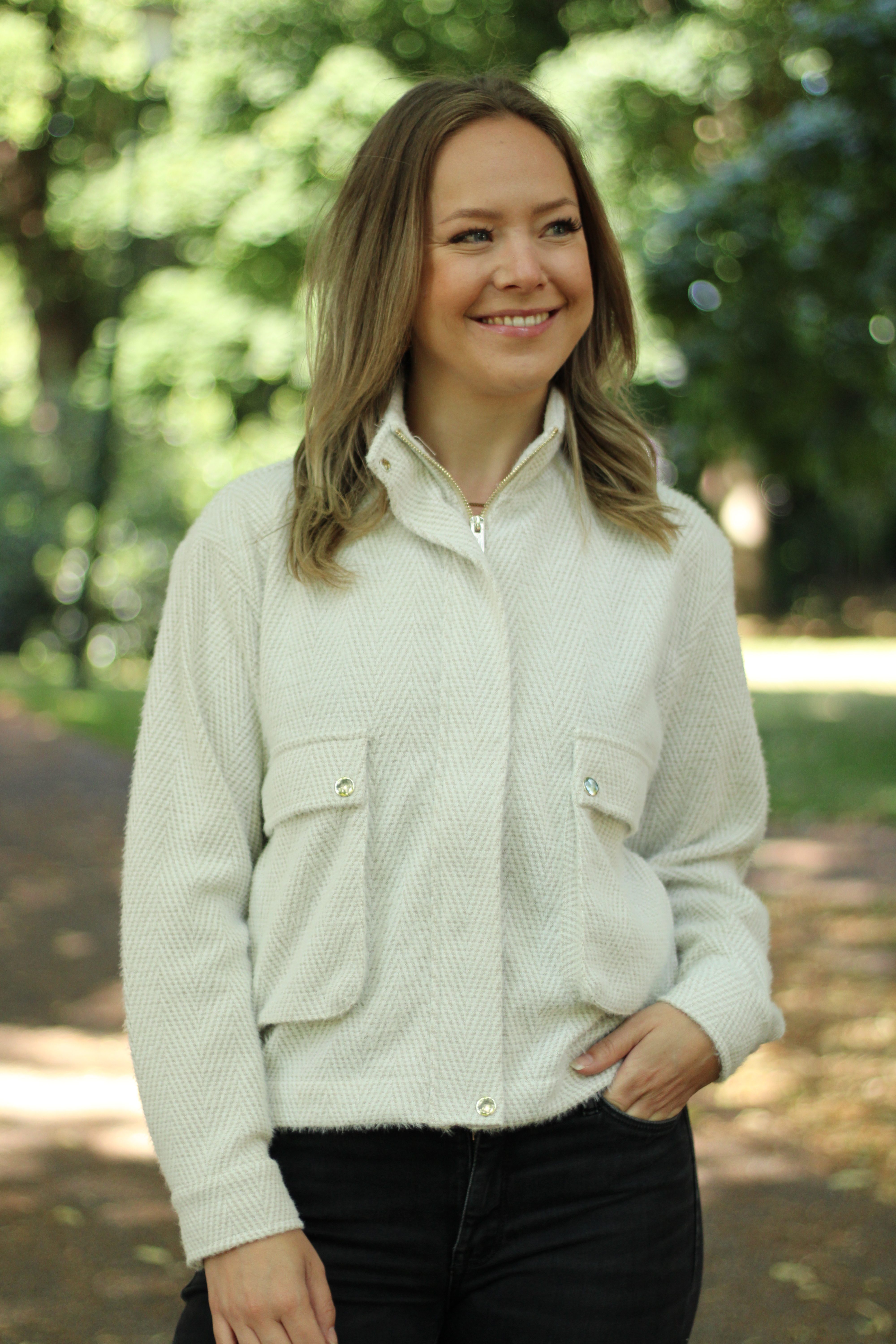 Rino & Pelle - Fyanna Jacket With Zipper - Birch/Snow White