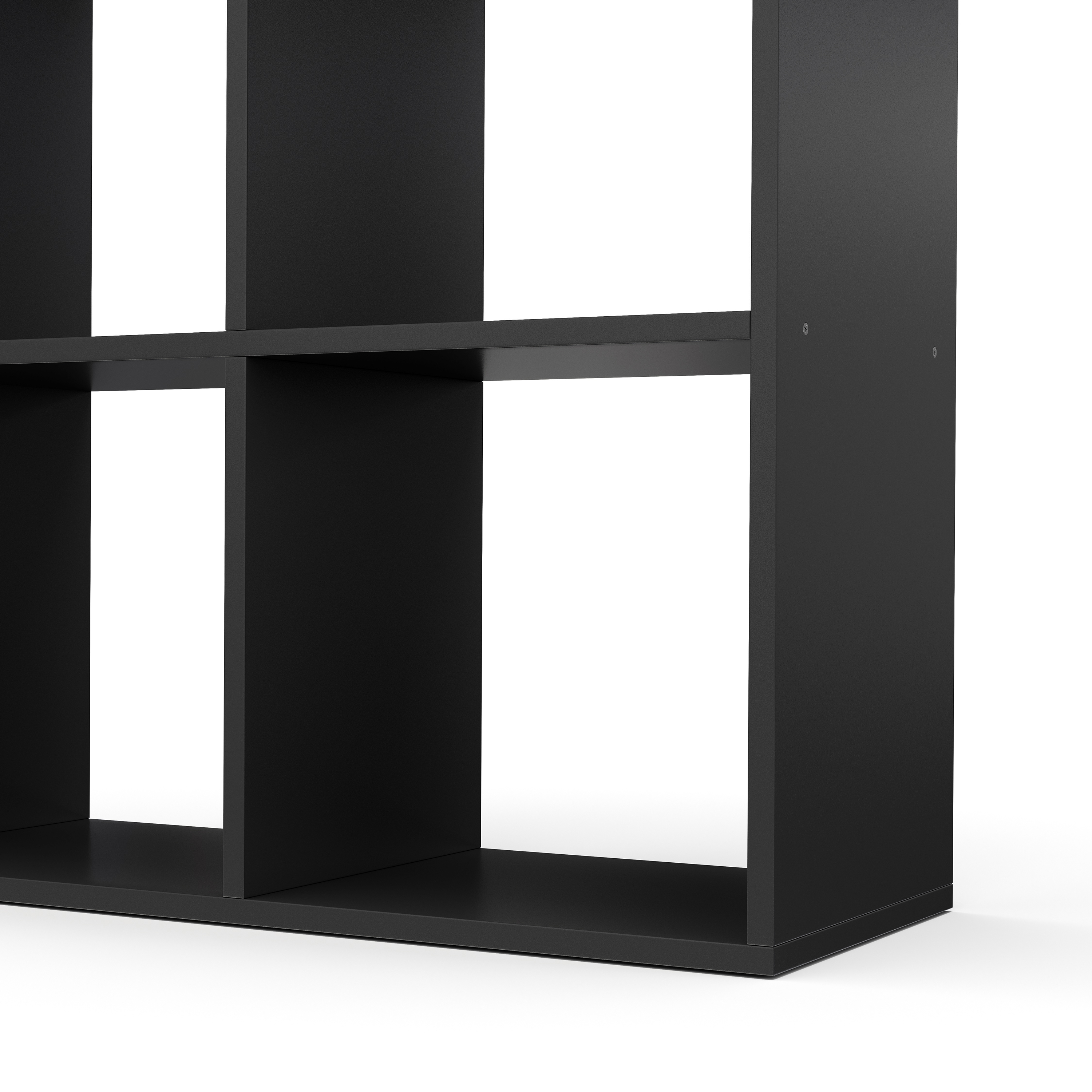 Bücherregal Raumteiler LIAM 8 Fächer 72 x 142 cm schwarz