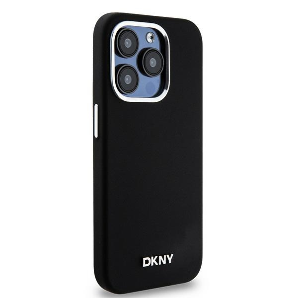 iPhone 15 Pro MagSafe Silikon Hülle Case Metal Logo (DKHMP15LSMCHLK) - Schwarz