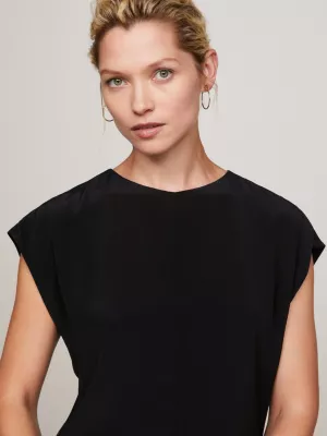 Vestido na altura do joelho com blocos de cores