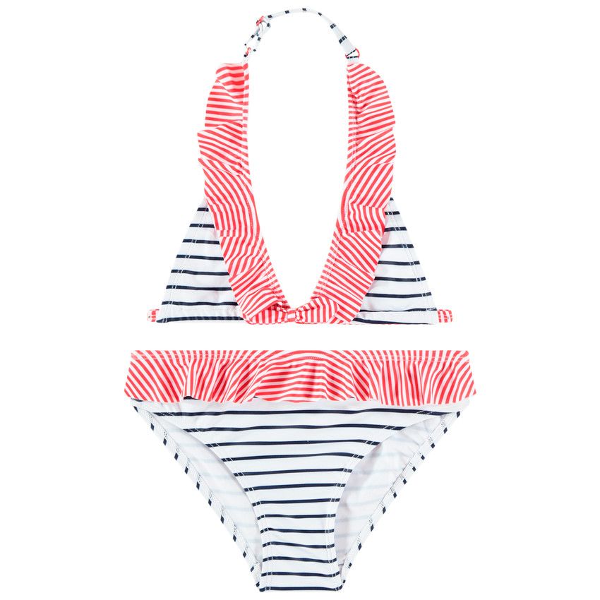 Maillot de bain 2 pièces marin pour fille - Ecru