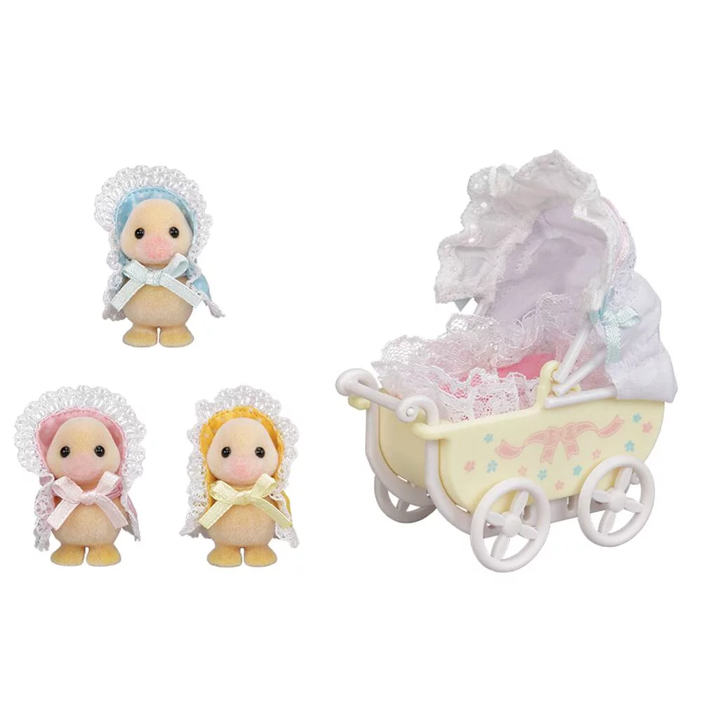LES ADORABLES TRIPLES CANARDS ET LANDAU - SYLVANIAN TOUT POUR BEBES