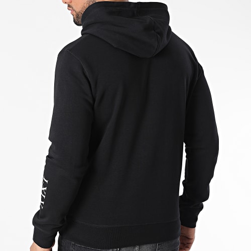 Sweat Capuche Chest Roses Noir Blanc