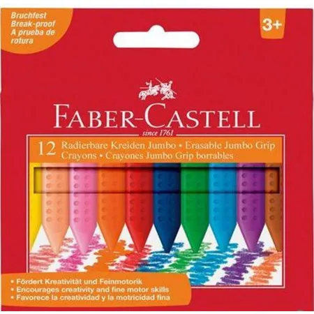 Faber-Castell Radierbare Kreide Jumbo Grip 12er Kartonetui