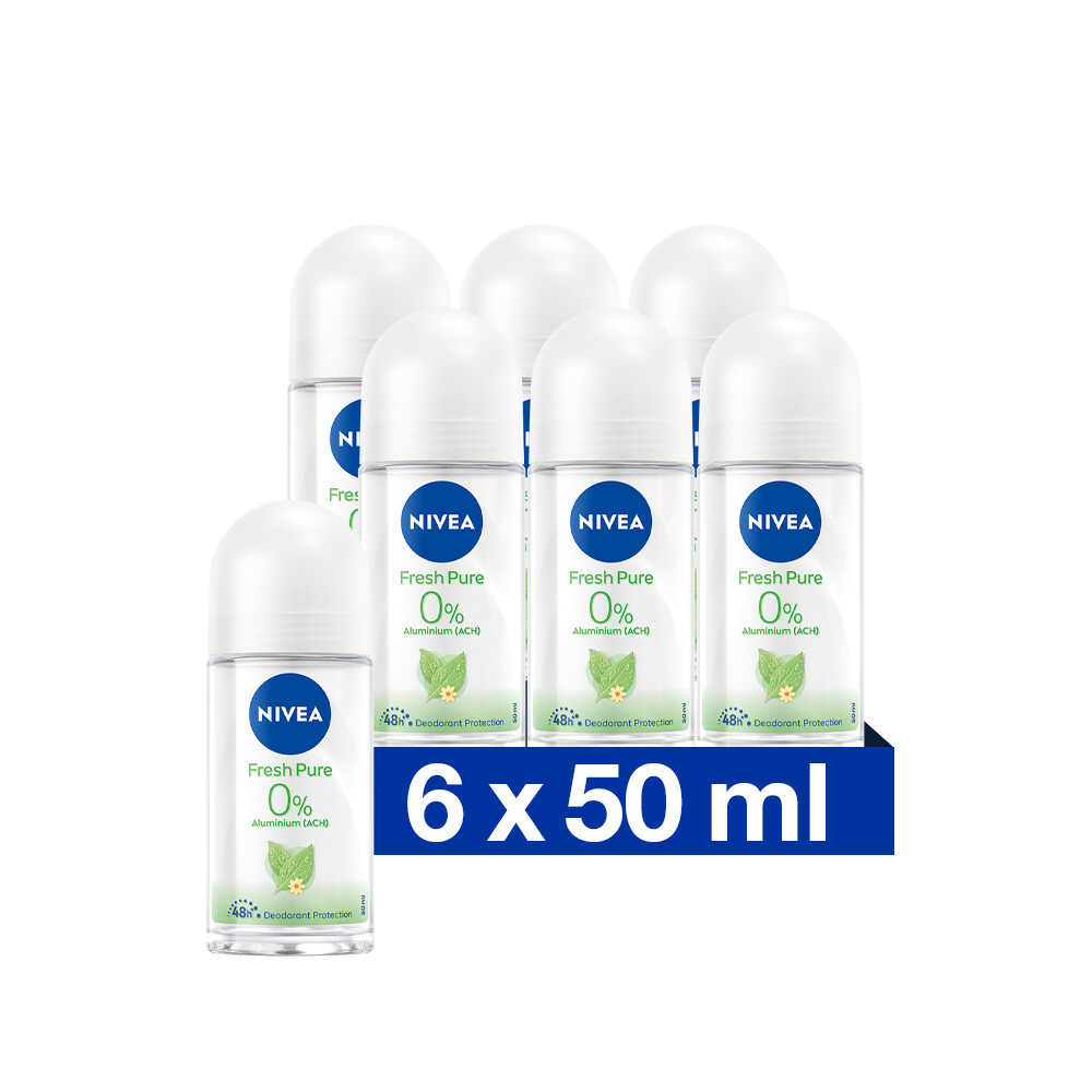6x Nivea Deodorant Roller Pure & Natural Jasmine50 ml