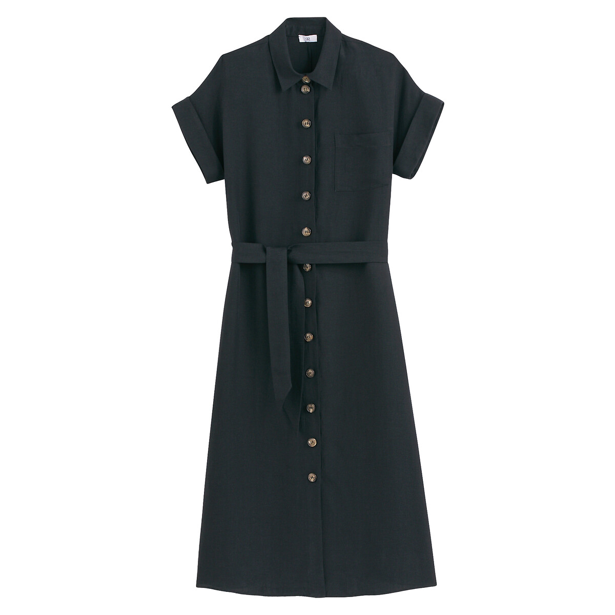 COLEÇÕES LA REDOUTE<br>Vestido camisa de liocel e linho