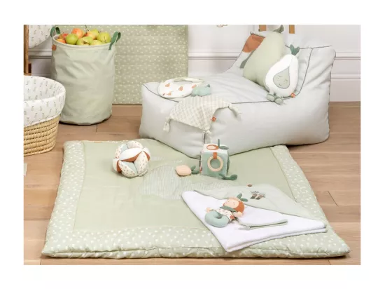 Grand tapis 100x100 cm en Lin Vert tilleul