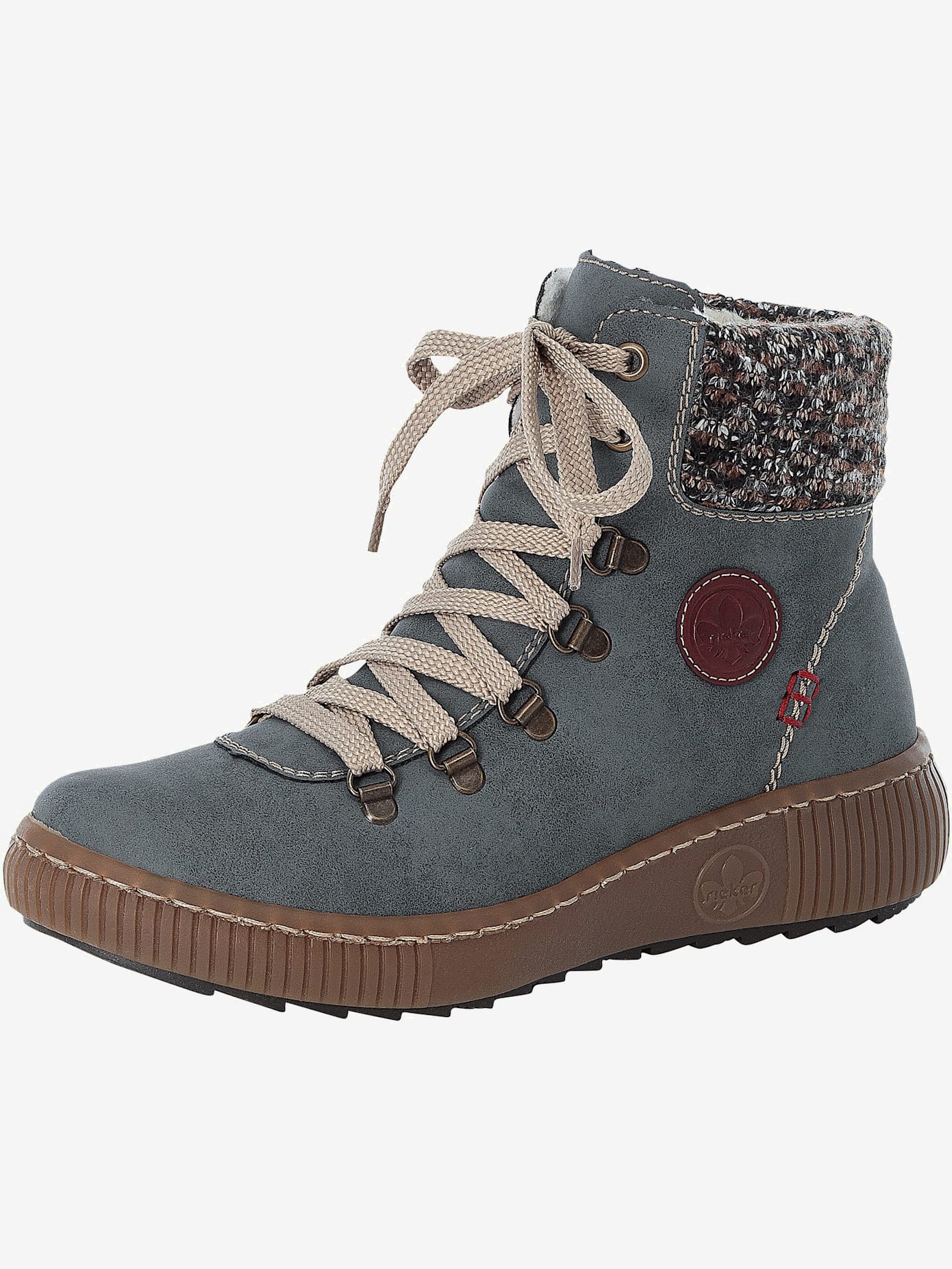 Bottines d'hiver logo estampé et couture contrastée