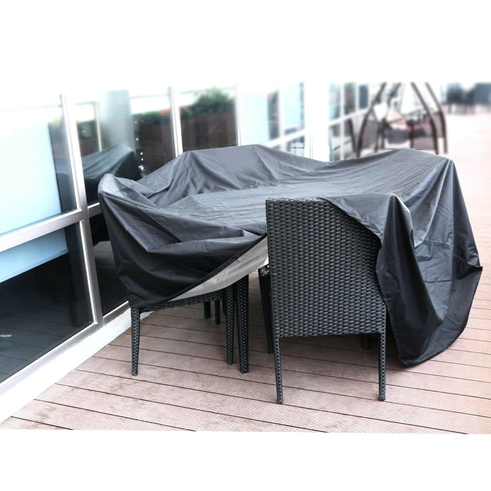 (120x120x74cm) Gartenmöbel Regenschutz Abdeckplane Tischüberzug Wasserfest & Witterungsbeständig - Schwarz