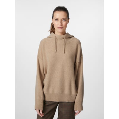 Damen-Strickhoodie, Beigemelange