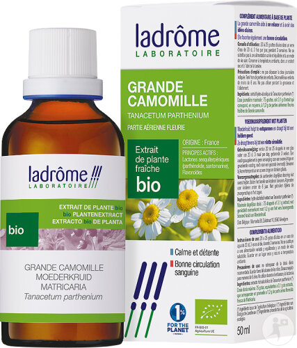 Ladrôme Tanacetum Parthenium/Grande Camomille Extrait De Plante Fraîche Bio Flacon 50ml