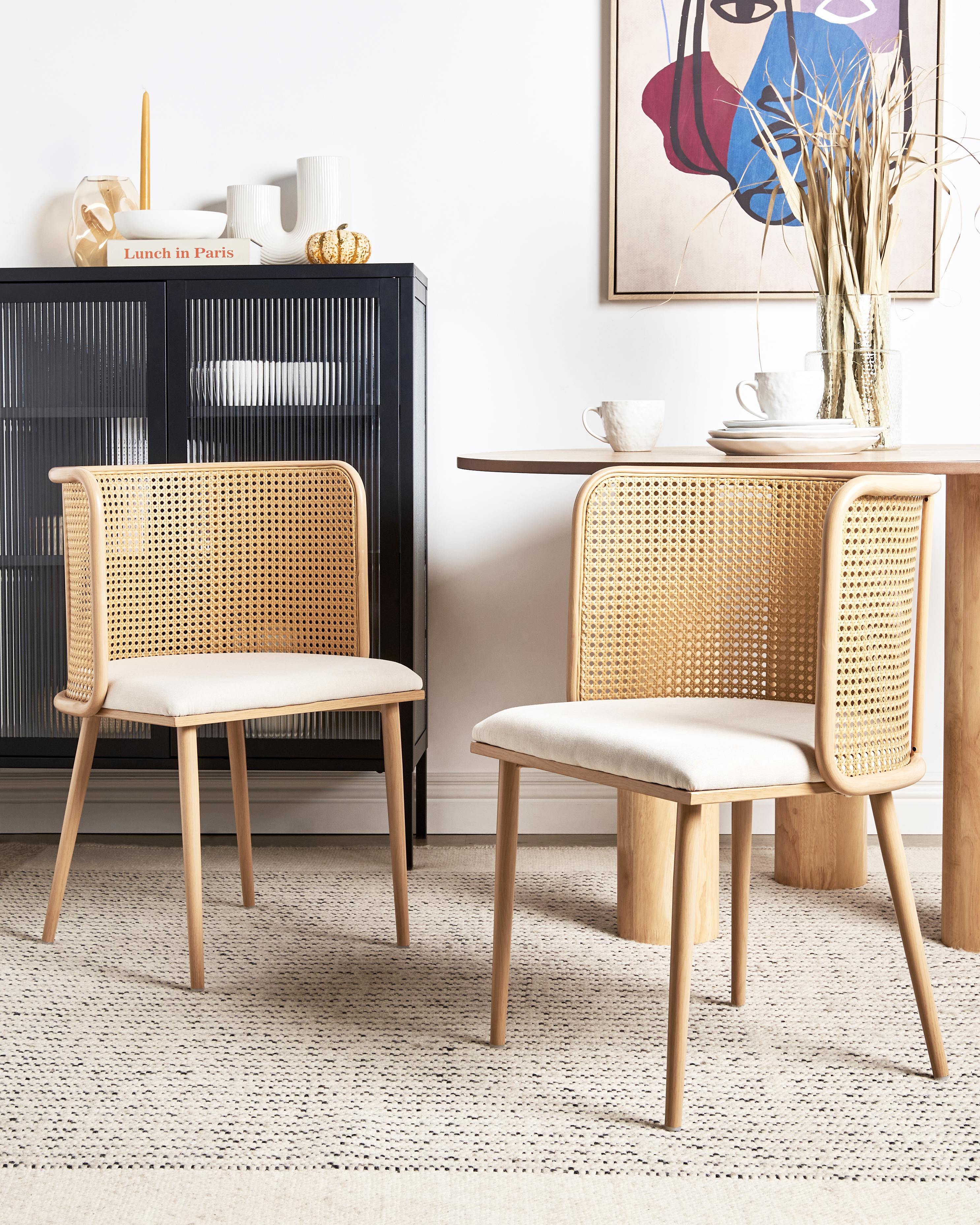 Set van 2 eetkamerstoelen KOBUK Metaal Lichtbruin