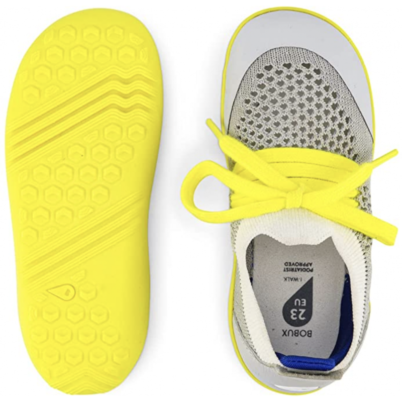 Bobux Bobux Step-up Play Knit gris blanc jaune