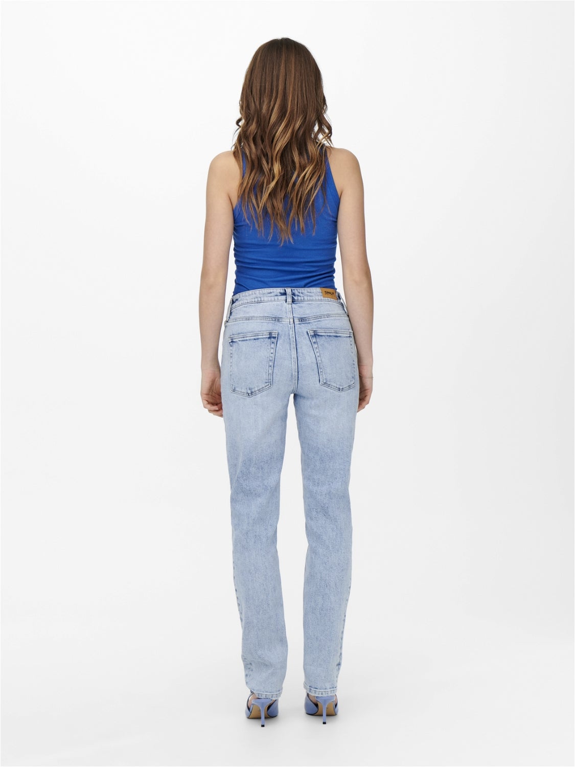 ONLSCARLETT Hohe Taille Slim Fit Jeans Light Blue Denim