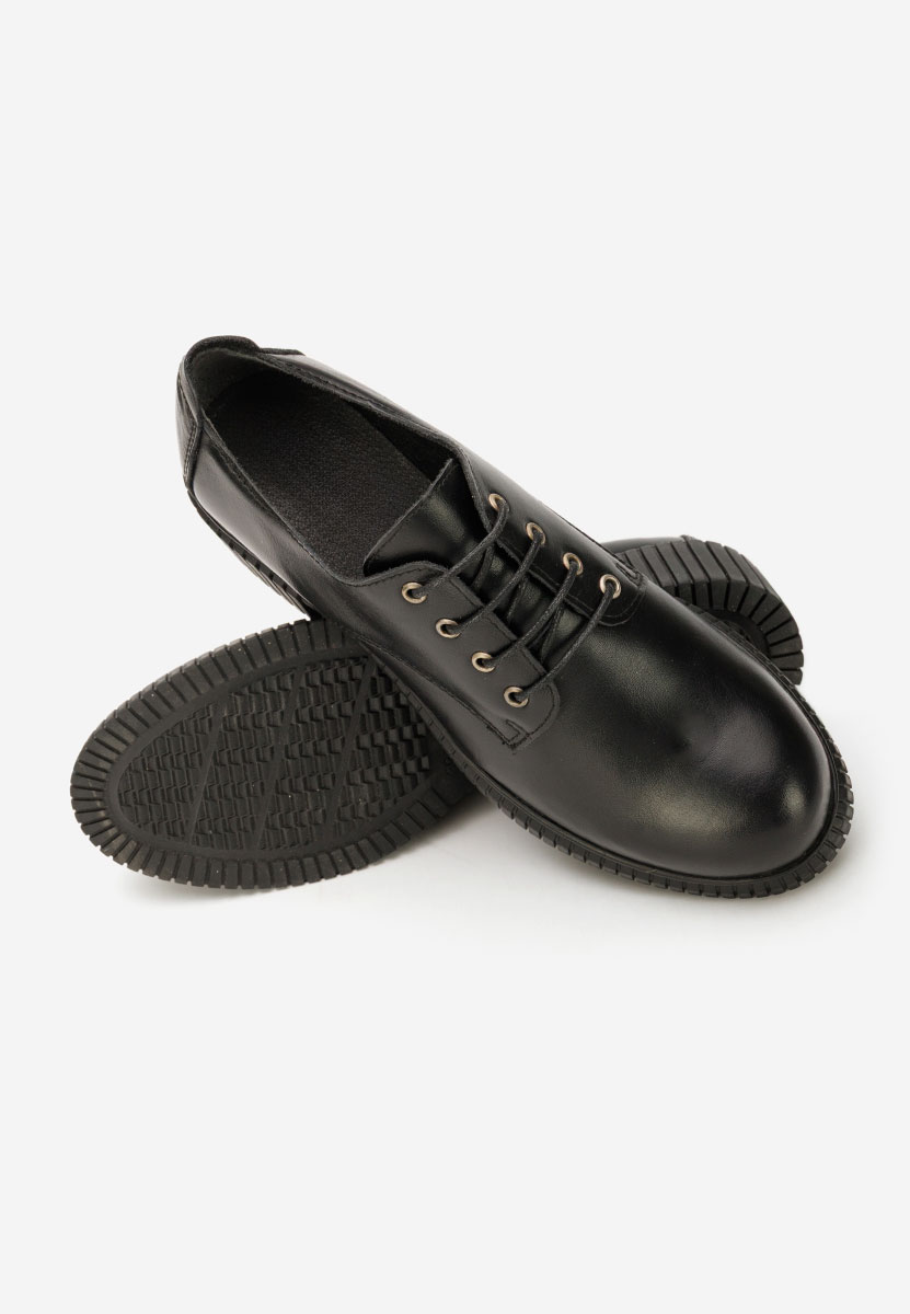 Chaussures casual femme en cuir noirs Roanne