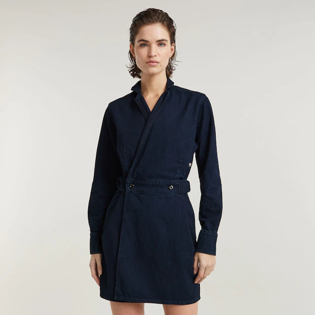 G-STAR Wickelkleid »Wrap Dress« Eingrifftaschen mit verstellbarer Taille