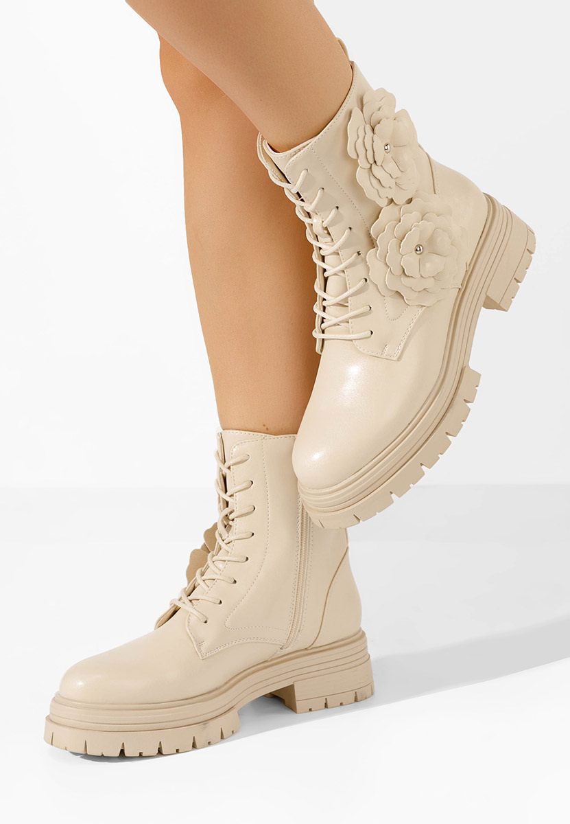 Bottines à plateau beige Penda