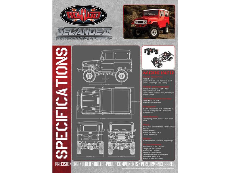 RC4WD Scale Crawler Gelände II Cruiser RTR, 1:10 RTR Scale Crawler mit Detaillierter Karosserie und originalgetreuem Fahrwerk