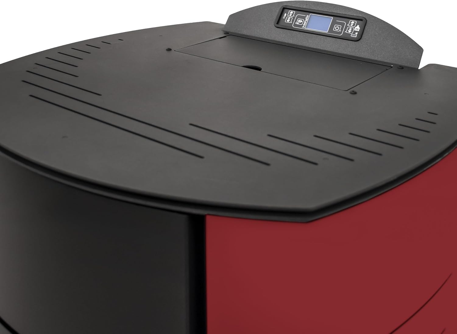 STUFE A PELLET ITALIA Manhattan 22 KW | Hydro-Pelletöfen für Heizung und Warmwasser 89% Effizienz Heizt 140m² Autonomie 22 Std Programmierbar 5 Geschwindigkeiten und Kräfte 24 Monate Garantie Rot