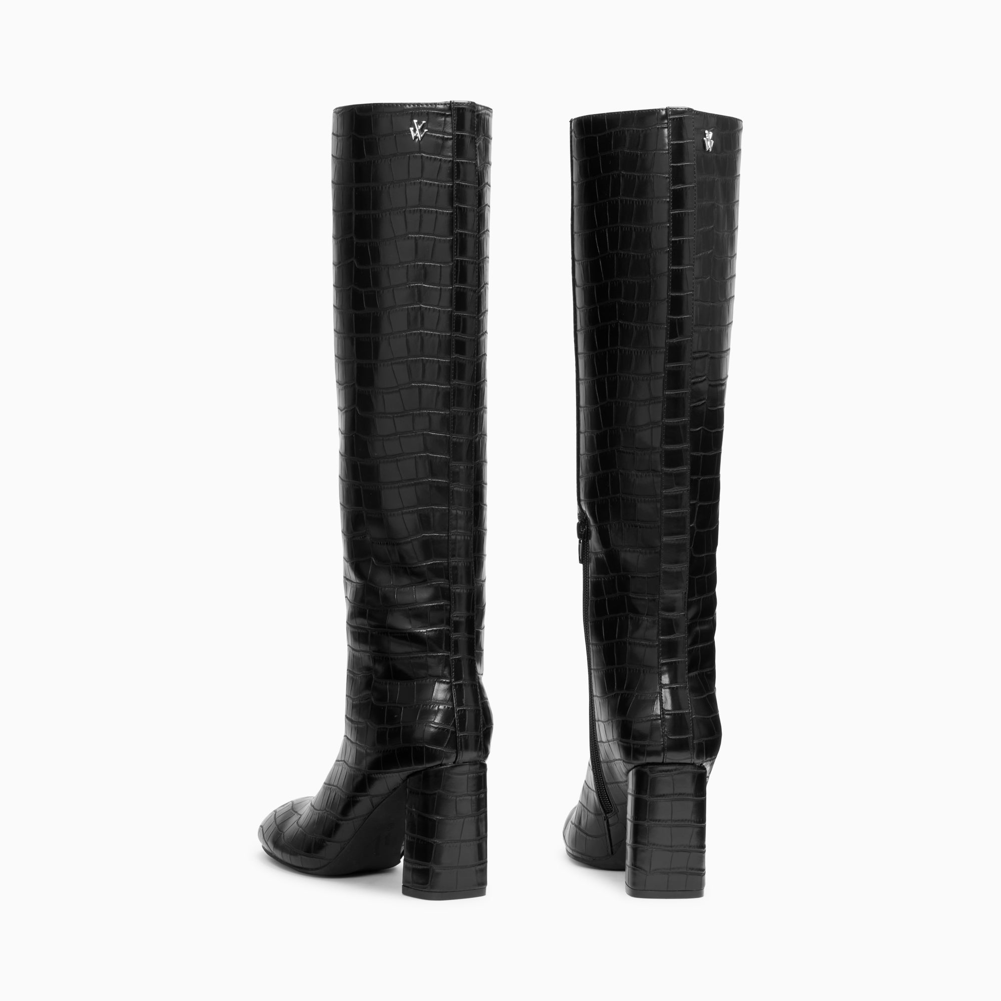 Bottes, Cuissardes-Bottes Diana noir croco à talon