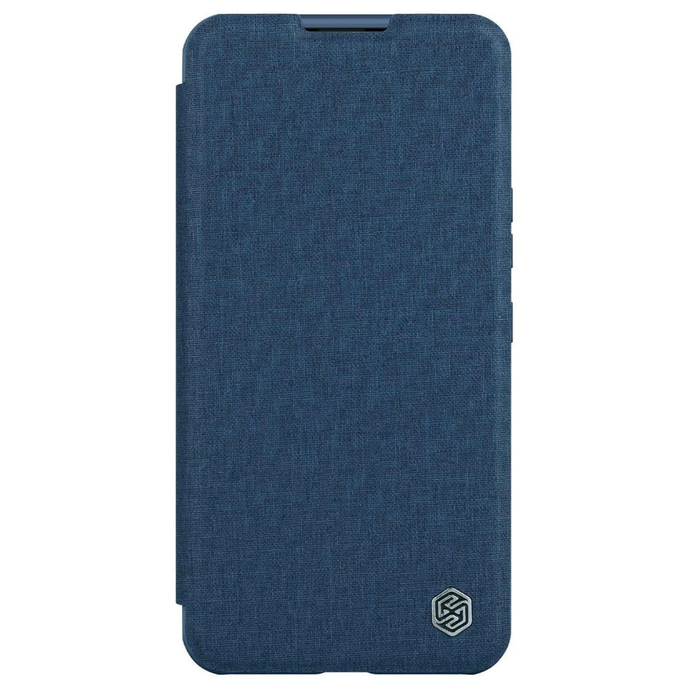 iPhone 14 Pro Max Leder Tasche Cam-Slider Kameraschutz - Dunkelblau
