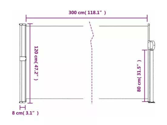 Auvent latéral rétractable vert foncé 120x300