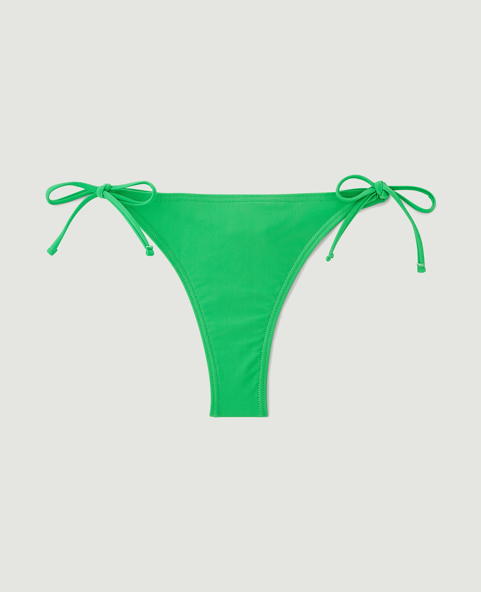 Bas de maillot tanga avec nouettes - Vert fluo