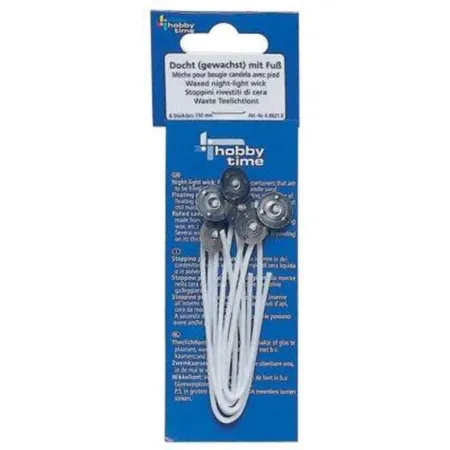 Glorex Teelichtdocht mit Fuss, 150 mm, 6 Stück