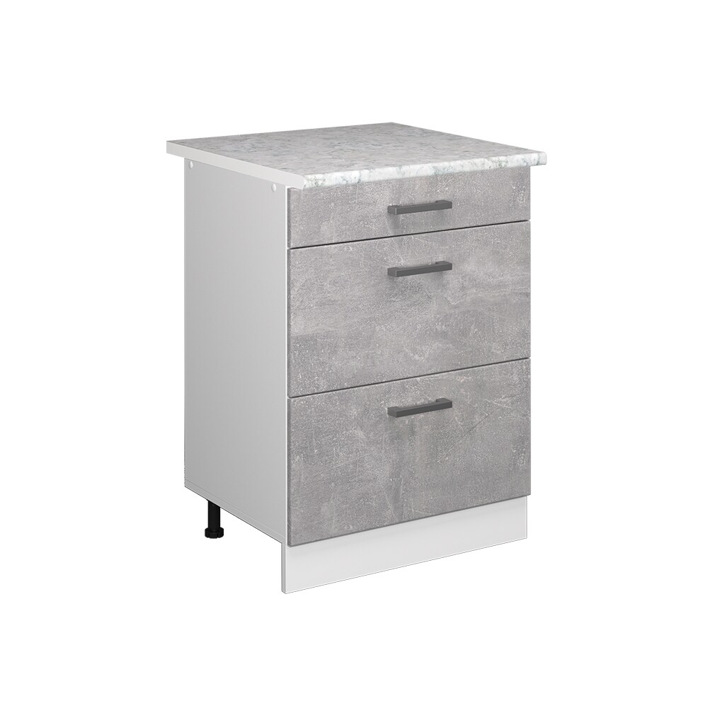 Vicco Schubladenunterschrank Küchenschrank Küchenzeile R-Line 60 cm Weiß Beton Schublade Arbeitsplatte