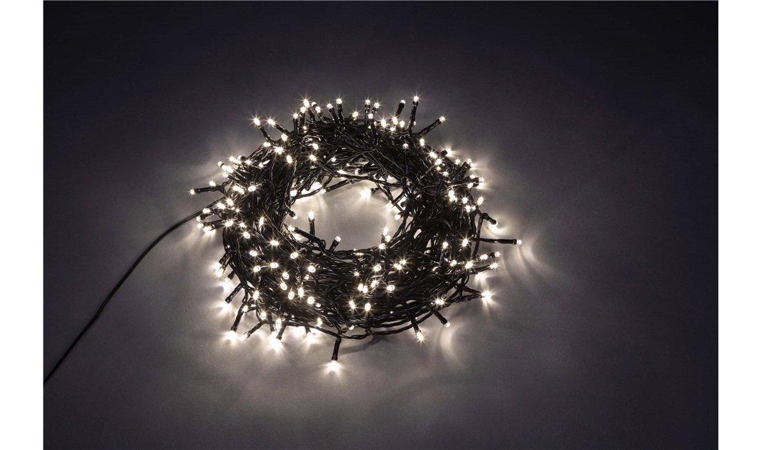 Lyskæde 300 LED, 30m med 220V, ude/inde