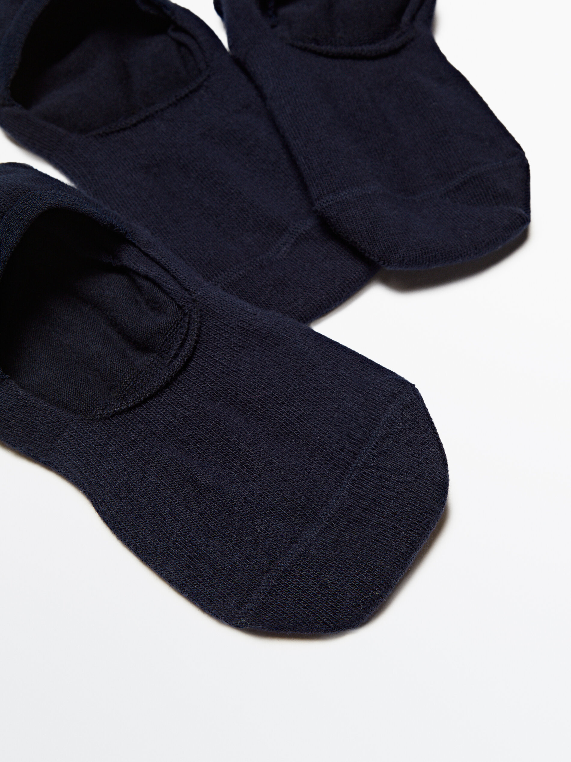 Pacote com 3 pares de meias invisíveis em mistura de algodão - AZUL MARINHO