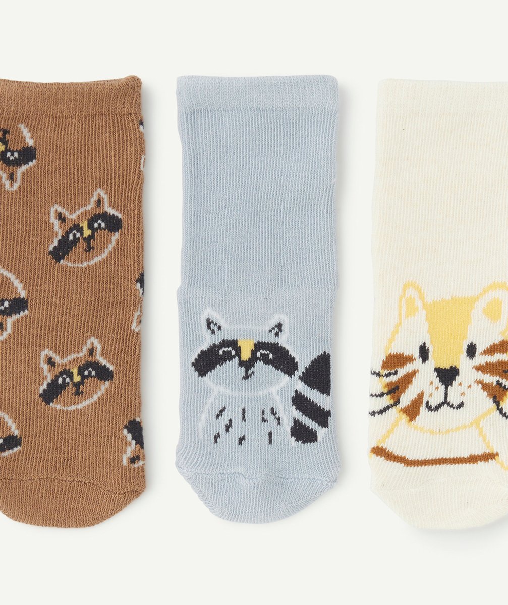 LOT DE 3 CHAUSSETTES HAUTES BÉBÉ GARÇON THÈME CHATS